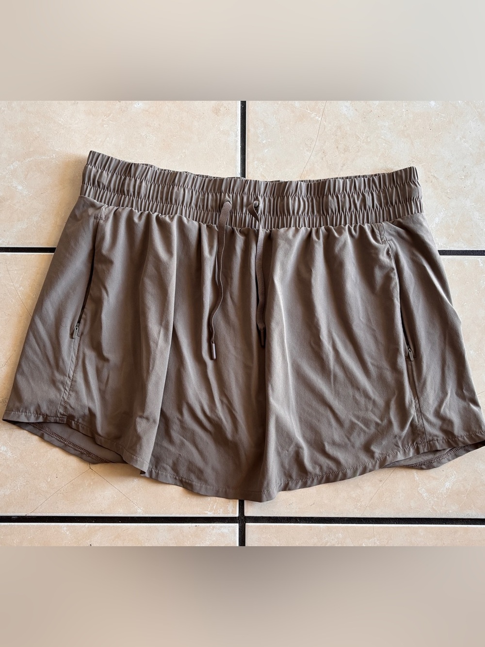 all in motion Olive-Taupe Athletic Skort with Drawstring Waist